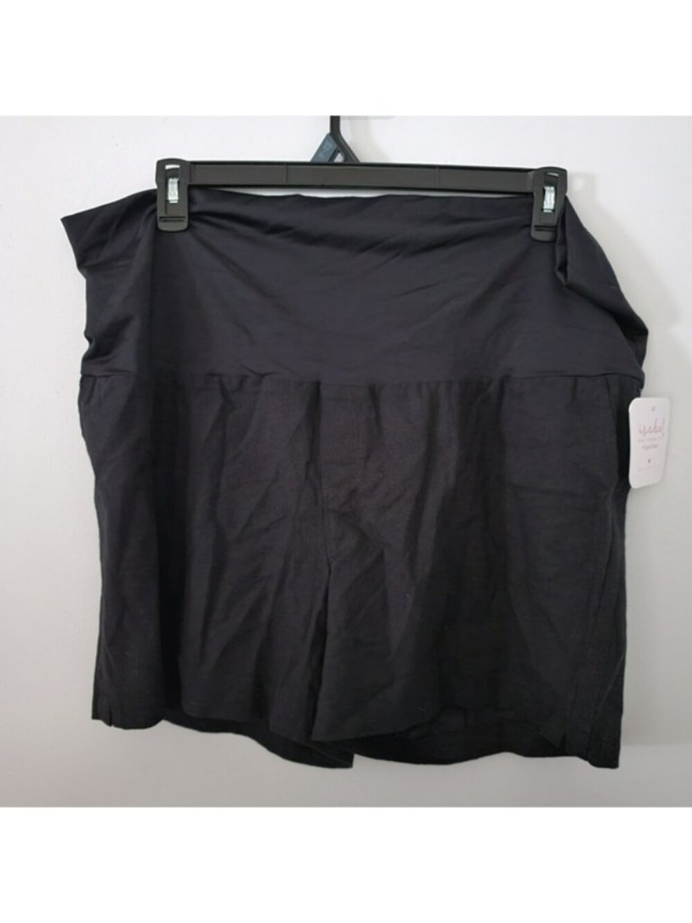 Women's Black Fold-Over Waist Shorts